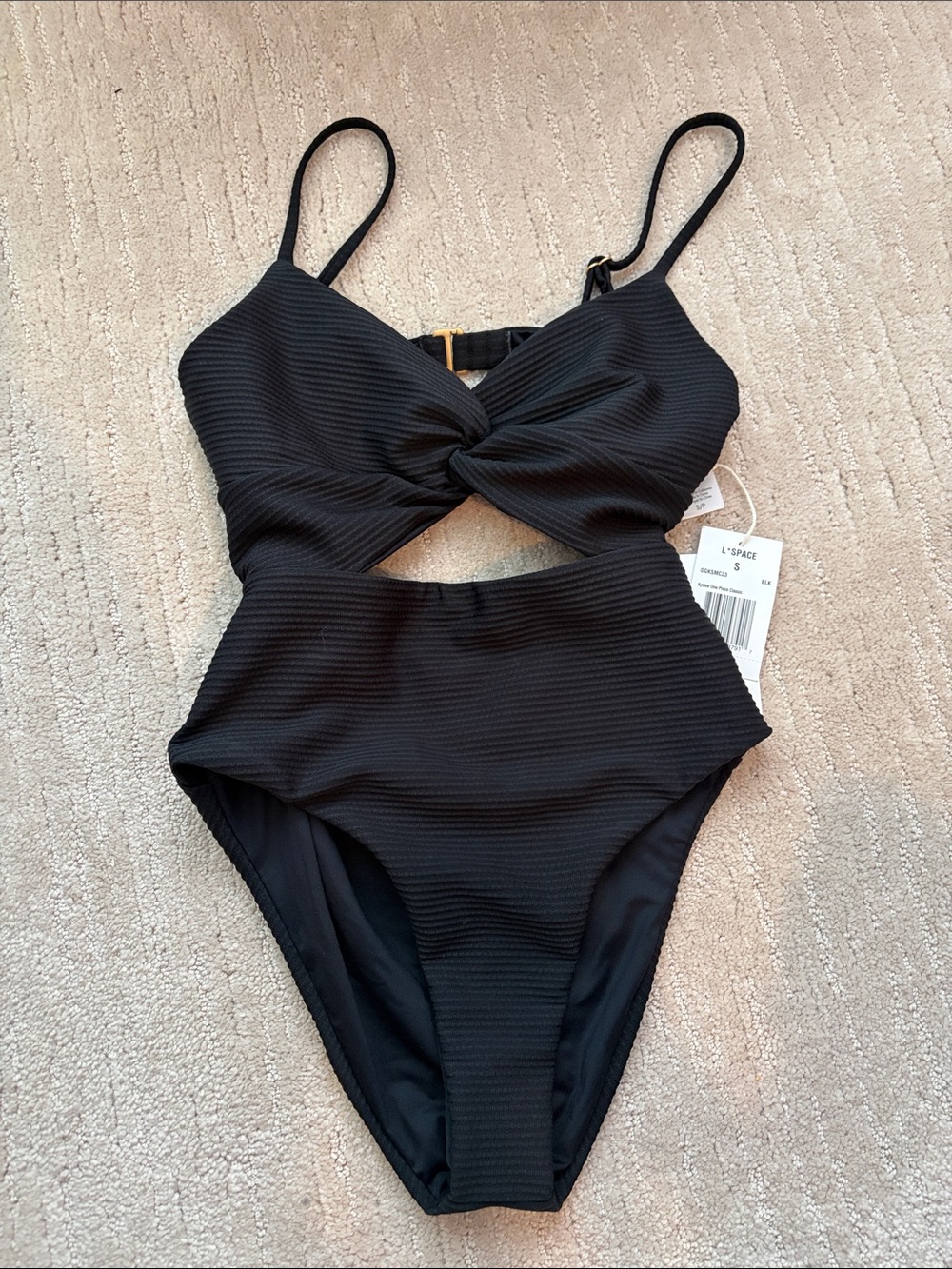 NWT l*Space Black One-Piece Swimsuit